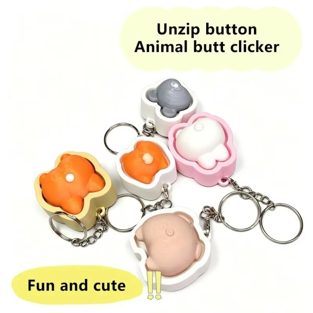 Novelty Gift Soft Fidget Keychain Slow Resbound Cute Finger Button Clicker Funny Novelty Squeeze Keychain Office Relaxation