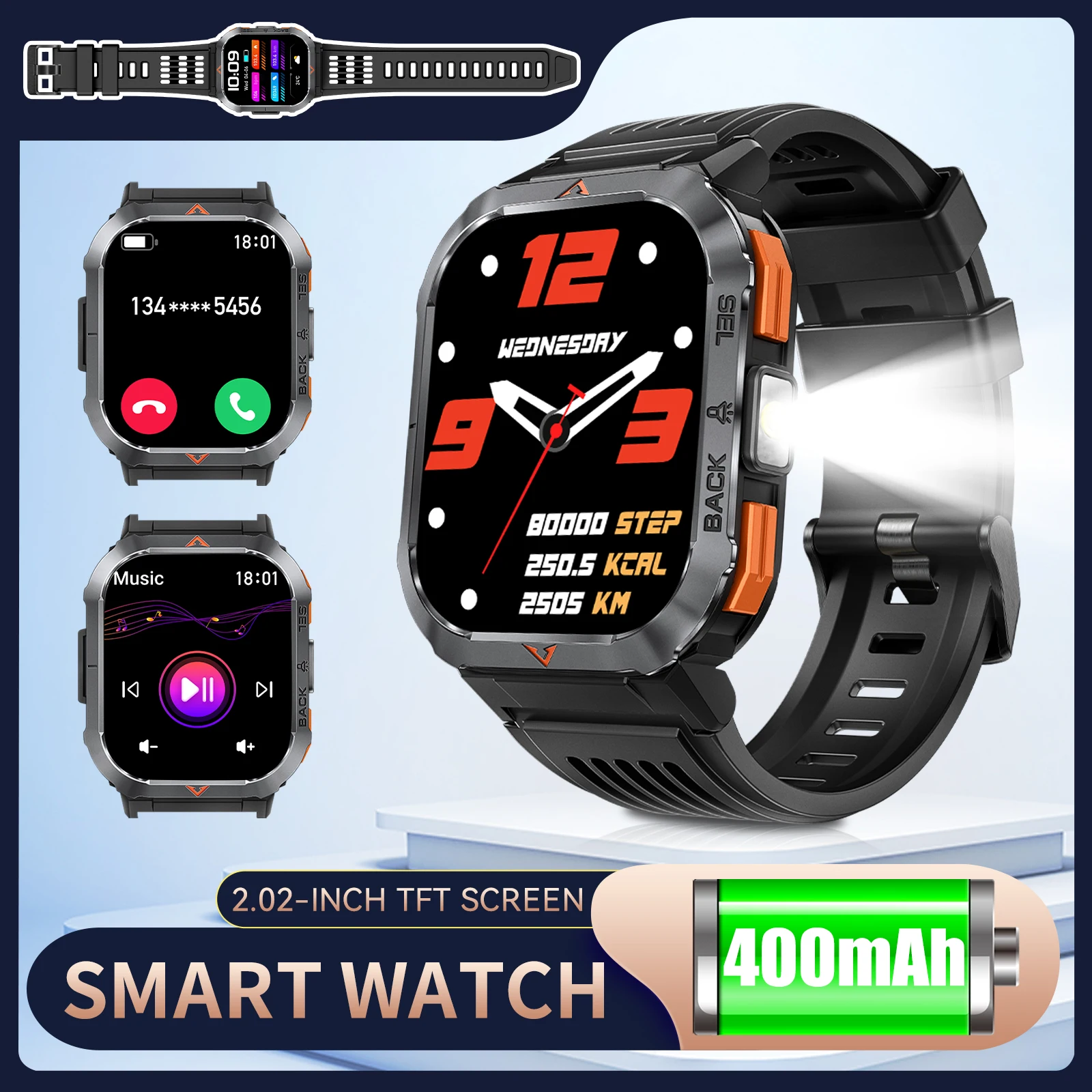 LaNikar Smart Watch 3ATM Waterproof 2.02