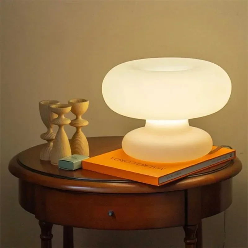 

Mushroom table lamp Nordic Glass table Light For Living Room Sofa Sides Reading Floor Living Corner bedside table Light