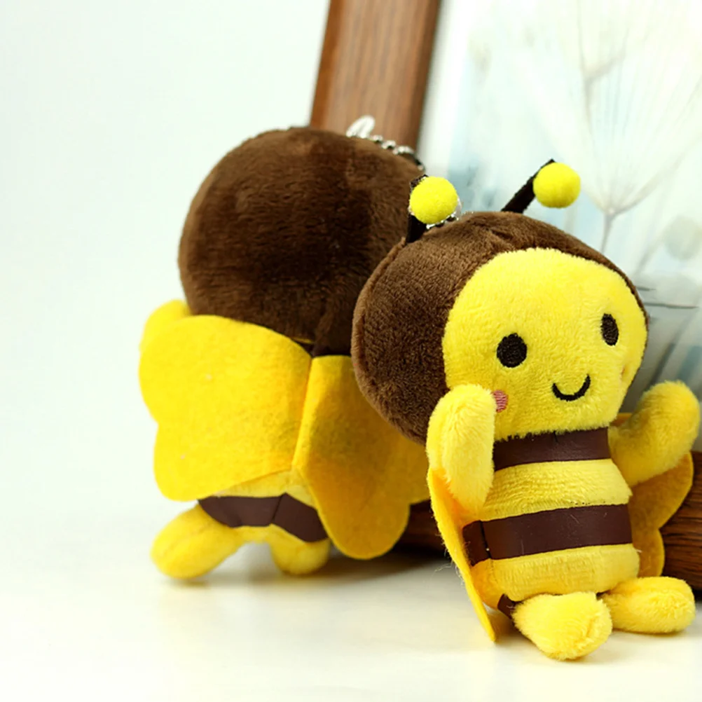 

3 Pcs Specimen Little Bee Pendant Baby Bees Pp Cotton Plush Key Chain Ornament