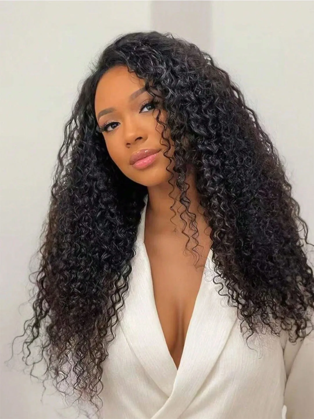 250 High Density Afro Kink Curly Half Wig Human Hair Breathable Machine Made 3In1 Deep Curly Clip In Hairpiece UpgradeHalf Wigs