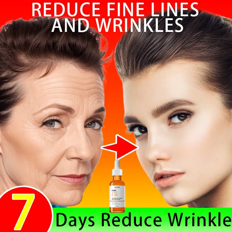 

Vitamin C10 Anti Aging Remove Wrinkle Serum Lifting Brighten Face Skin Fade Eye Fine Lines Moisturizing Firming Facial Essence