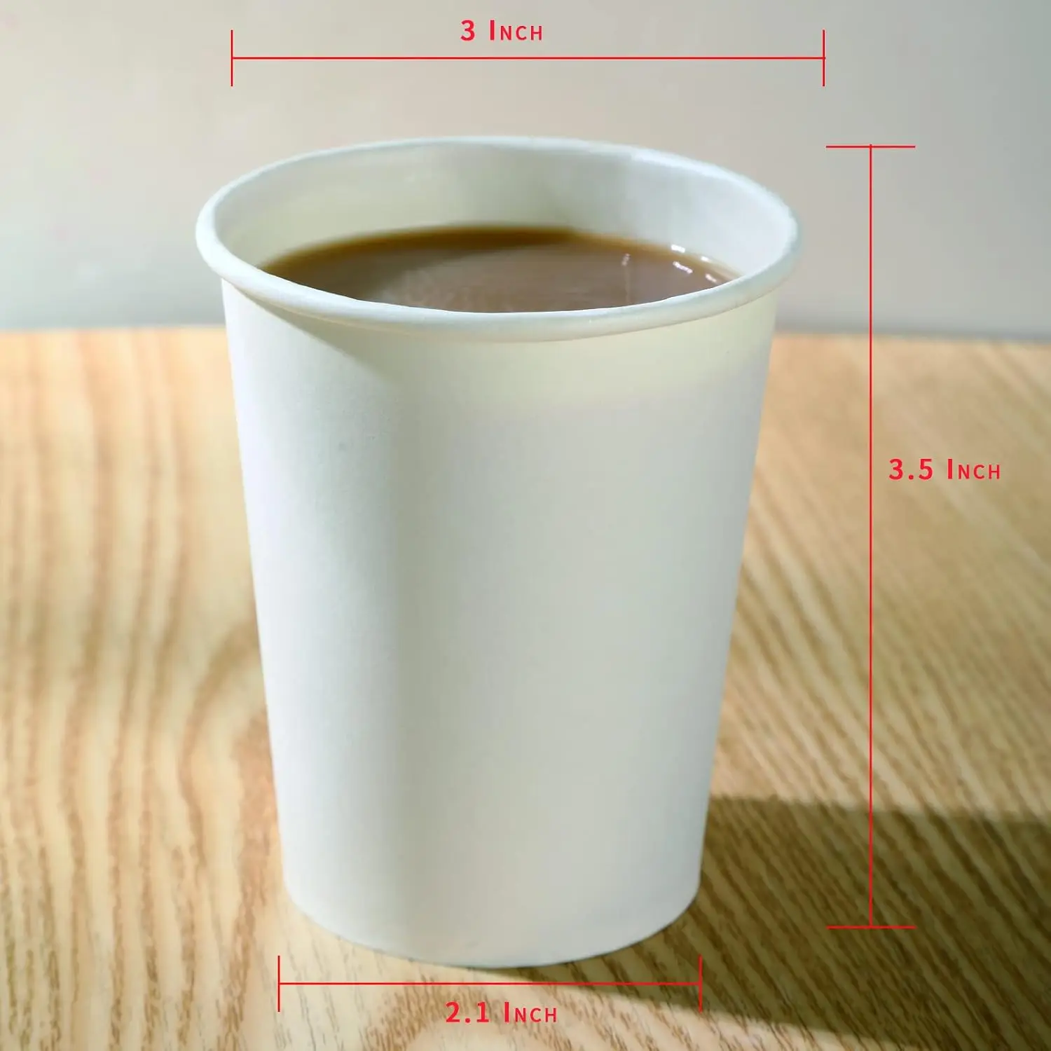 100 Count Disposable 8oz Paper Coffee Cups Bulk Pack Single Use Hot Drink Paper Cups For Home Cafe Takeaway Party Use