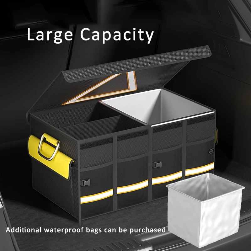 

Large Capacity Car Trunk Organizer Box Auto Multiple Tools Storage Bag Oxford Cloth Folding with Emergency Storage Bin