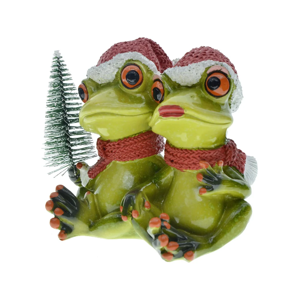 

Home Decor Statue Resin Frog Figurine Christmas Ornaments MYBLUE