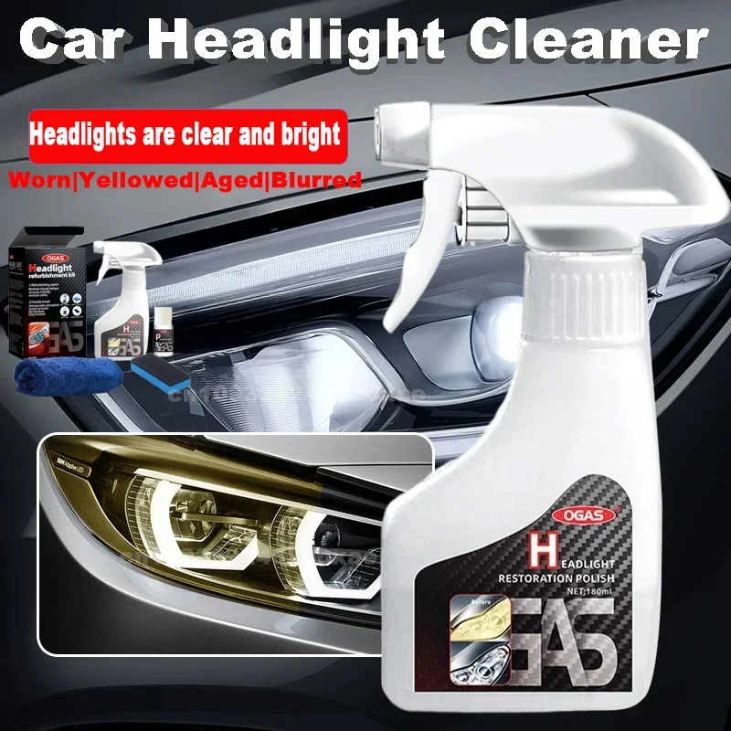 Automotive Headlight Refurbishment Restoration Liquid Car Lamp Crystallization Liquid Yellowing Free Sanding Fogging Cleaner Kit