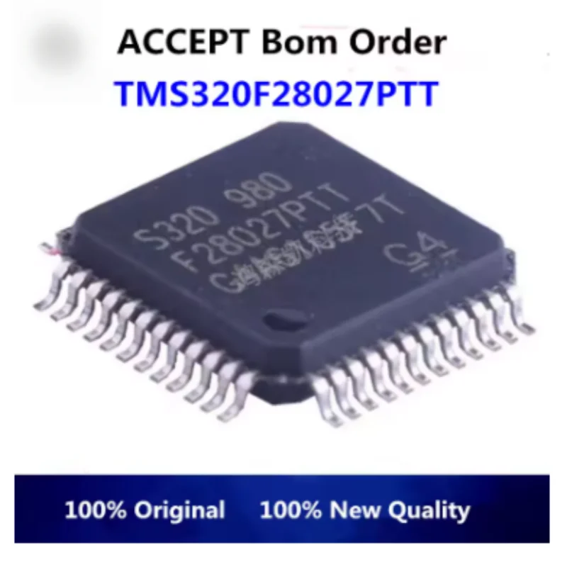 2PCS TMS320F28027FPTT 320F28027PTT 320F28021PTT Original 60MHz Flash Microcontroller For Motor Driver Inverter Industrial