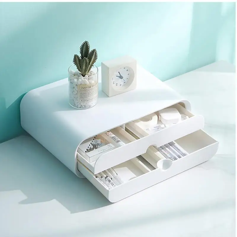 ABS Ergonomic Laptop Stand Desk Organizer Drawer Monitor Bracket Letter File Holder Home Office Accessories Table Storage Box