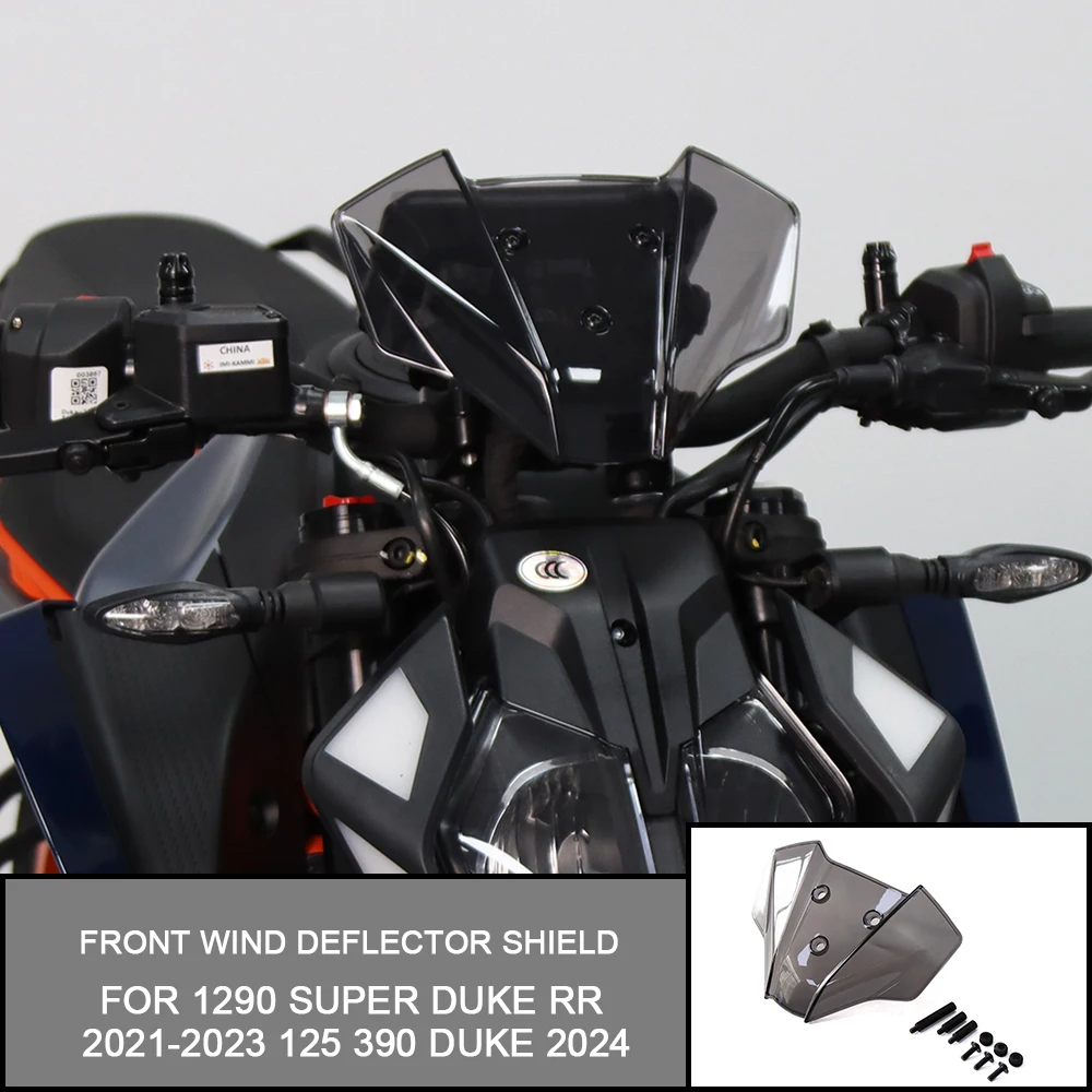 

For 1290 SUPER DUKE RR 2021-2024 125 390 DUKE 2024 Motorcycle Windshield Flyscreen Front Wind Deflector Shield Screen Airflow