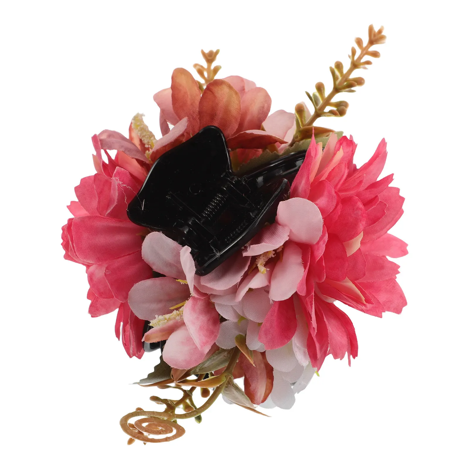 Floral Hair Claw Clip for Women Realistic Flower and Rose Design Elegant Back Clip Hair Styling Accessory for Valentine Wedding