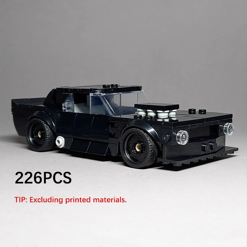 MOC-121621 Классический чистый черный автомобиль Speed Champion Модель Строительный блок 226 шт. Мышечный автомобиль Технология Подарки Праздничная сборка игрушки