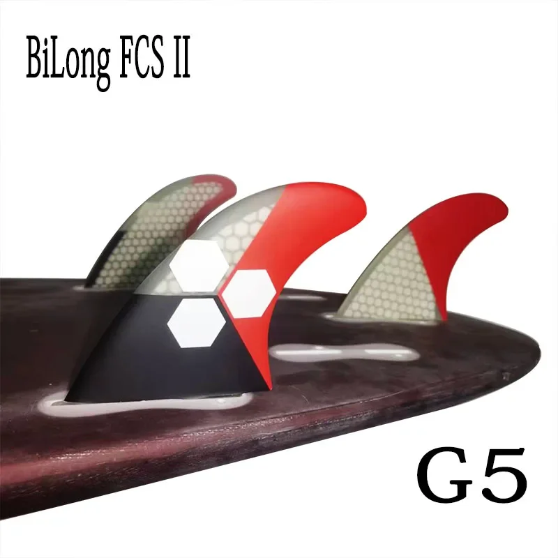 New Surfboard Fins 3PCS Set BiLong FCS II G3 G5 G7 Thruster Fiberglass Honeycomb  S-M-L Size Quilhas Surf Fin Electric Surfboard