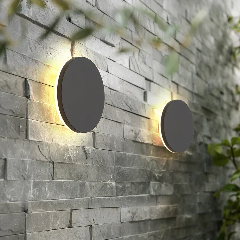 

12W Aluminum White Round Waterproof Indoor Outdoor LED Aluminum Wall Lamp Garden Modern Wall Lights Porch Light