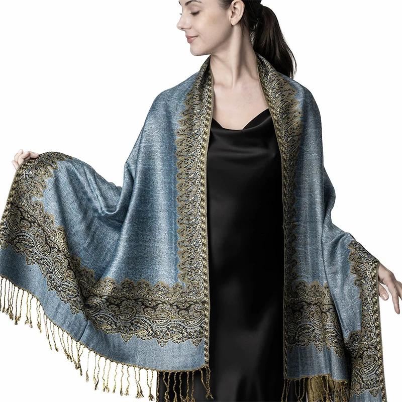 2024 Tassel Blanket Design Thick Pashmina New Winter Warm Shawl Wrap Cashmere Scarf Women Neckerchief Poncho Stoles