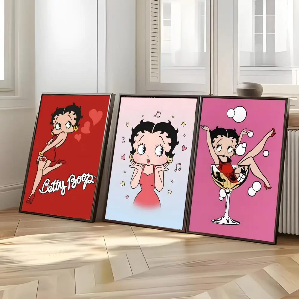 Vintage Cartoon B-Betty Boop Poster Distinct Home Decor Concepts Chic Indoor Art Pieces