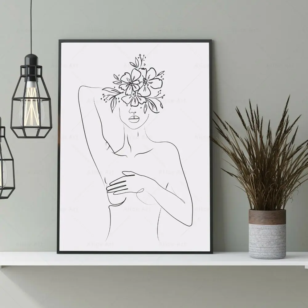 Female Body Line Wall Art Prints Abstract Sexy Girl Poster Nordic Minimalist Canvas Painting Wall Picture for Bedroom Home Decor
