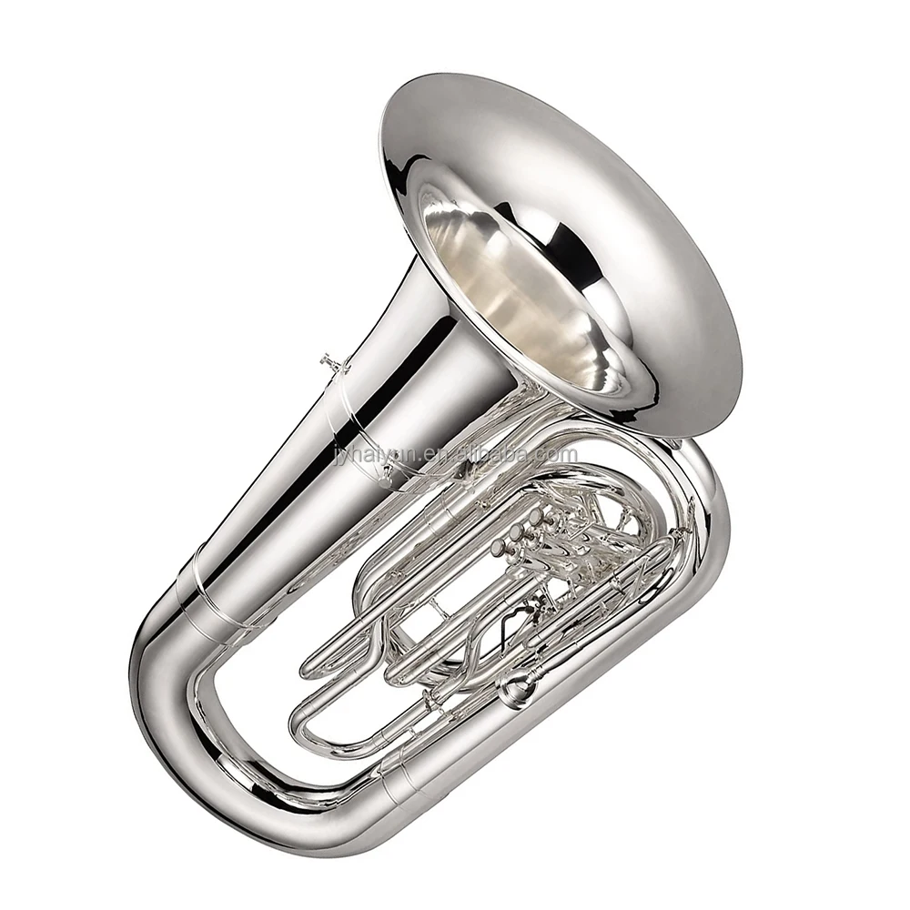 Tuba Profesional Bb con Lacado Dorado, 3 Pistones, Instrumento de Marcha, Cuerpo de Latón, Instrumento de Viento para Entrenamiento JYTU0754