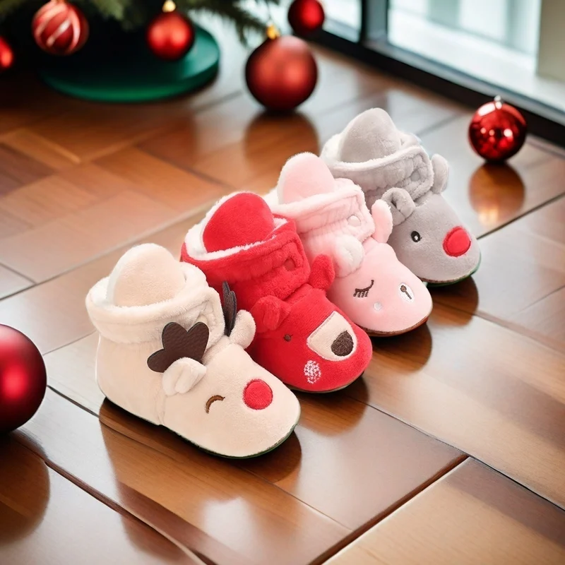 

Autumn and Winter Warm Baby Cotton Shoes With Plush Soft Soles Are Comfortable and Suitable For Indoor Walking Boots For Babies