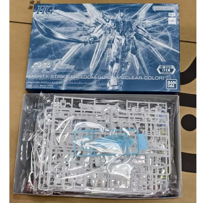 

Bandai Genuine HG MIGHTY STRIKE FREEDOM GUNDAM [CLEAR COLOR] Anime Action Figure Collectible Assembly Model Toys Gift Children