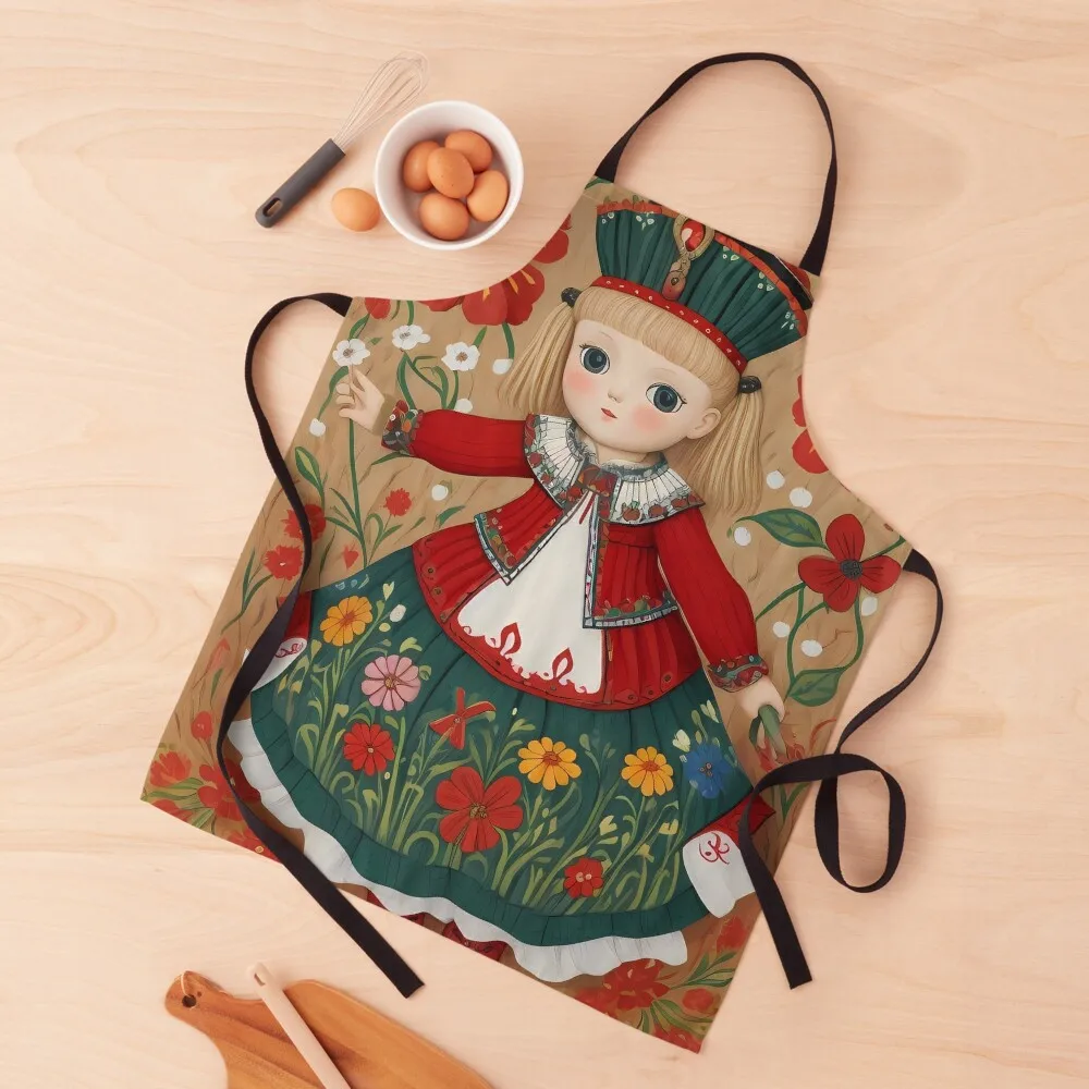 

Polish folk art Apron kindergarten teacher restaurant accessories Cute Kitchen Accessories Goods For Home And Kitchen Apron