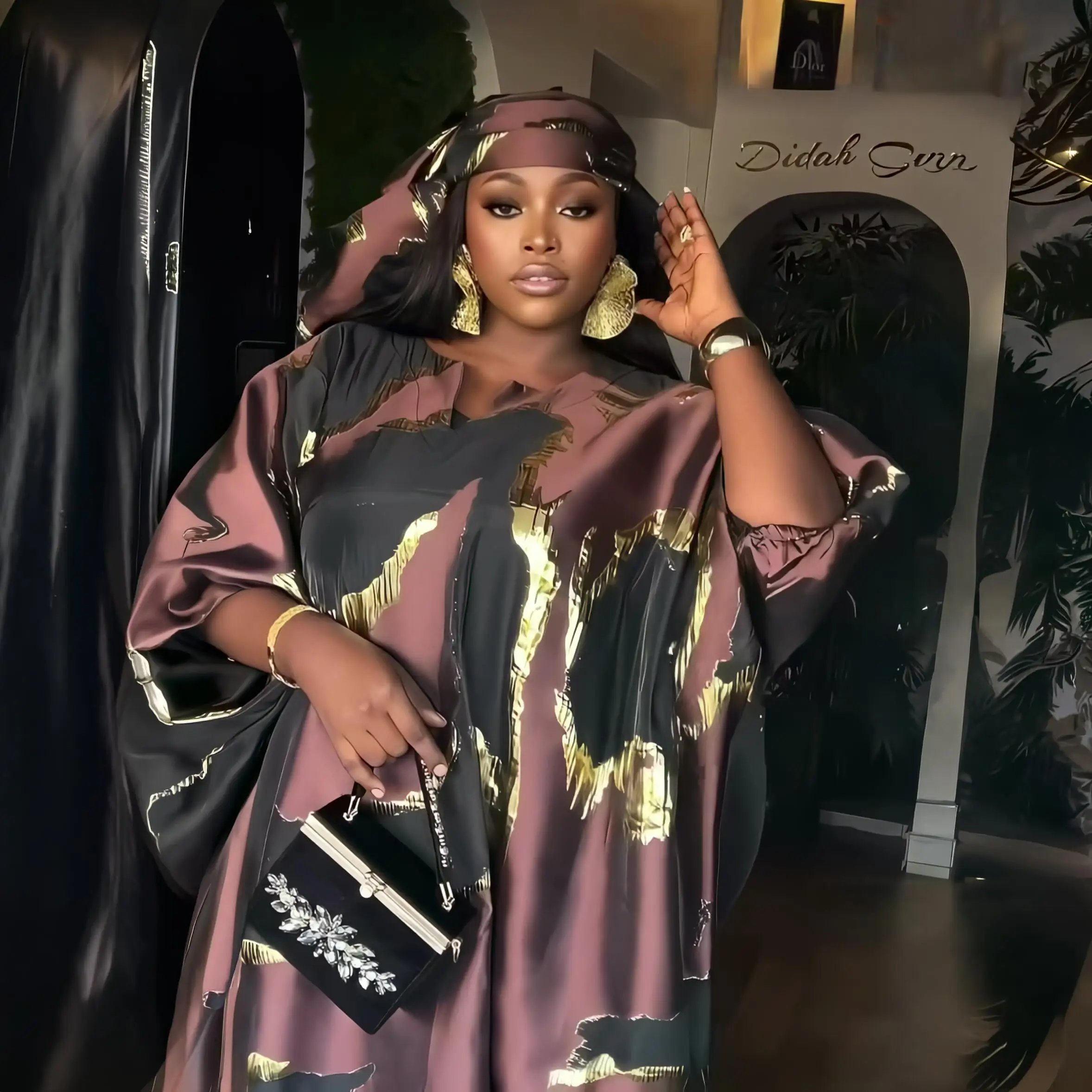 

Fashion Africa turkey wears 2 piece set African woman boubou Wear a headscarf african dresses for woman luxury