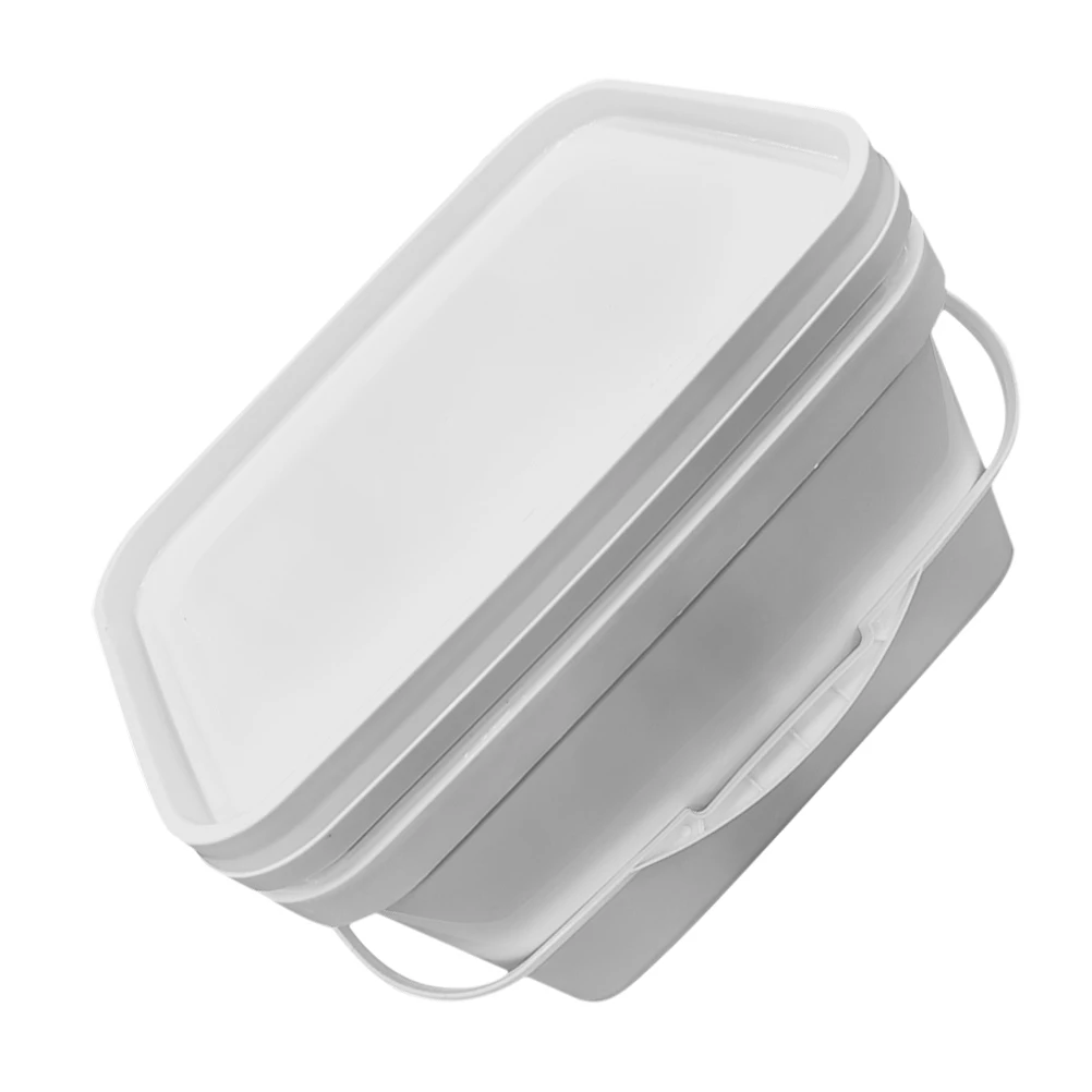 

White 2.6 Gallons Square Bucket with Lid PP Material Lightweight Durable Storage Container for Paint Pigment Outdoor Use