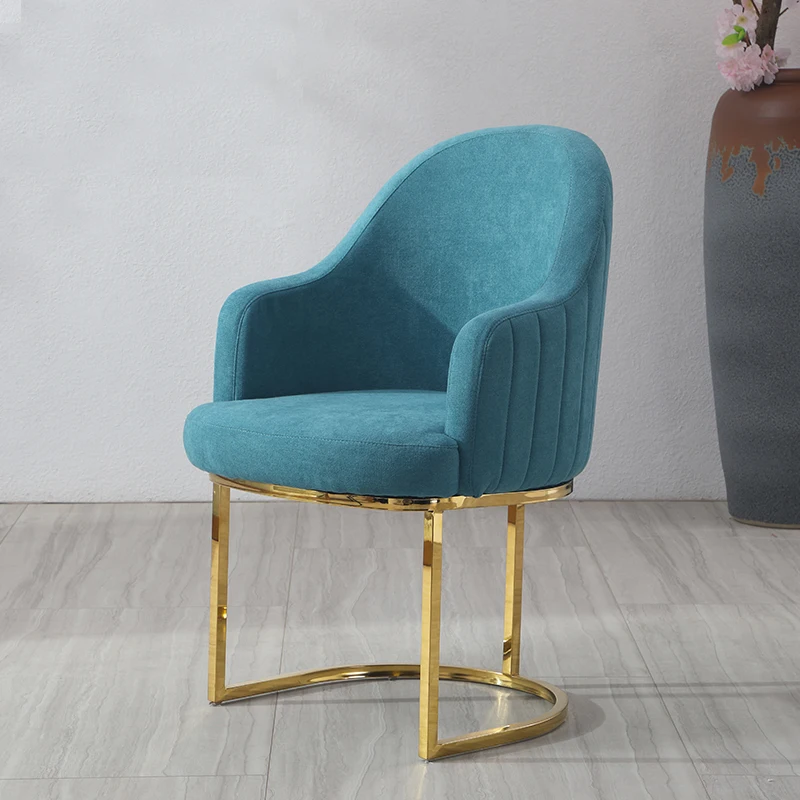 Trendy Golden Iron Metal Velvet Chair Negotiation Chair Office Reception Sofa Cafe Dining Chair Living Room Garden Study Chairs