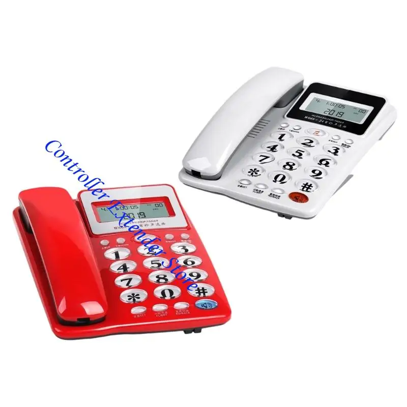 N84B Corded Telephone Basic Landline Phone for Seniors Analog Home Phone with Call Display Small Desk Guest Room Telephone