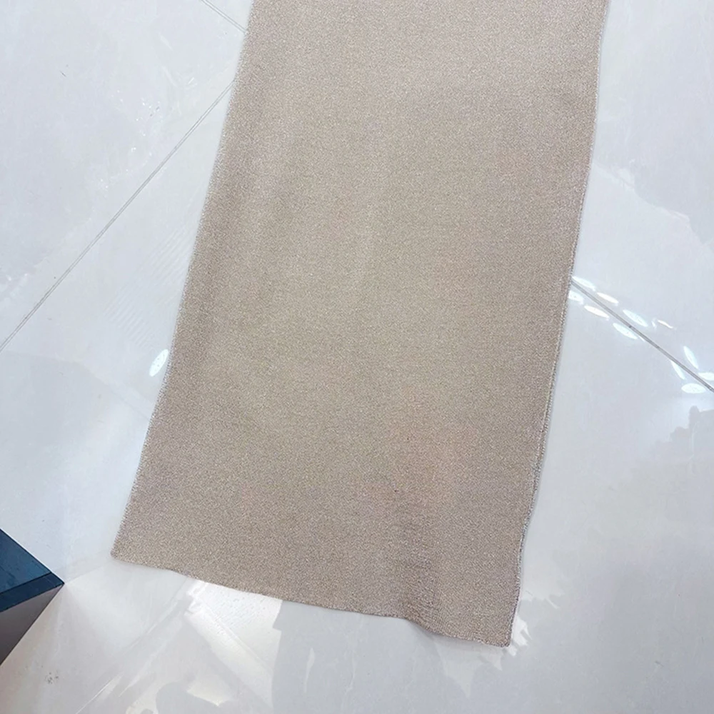 TWOTWINSTYLE – robe élégante pour femmes, couleur unie, Slim, col rond, manches longues, taille haute, boutons épissés, Chic, KDR554326