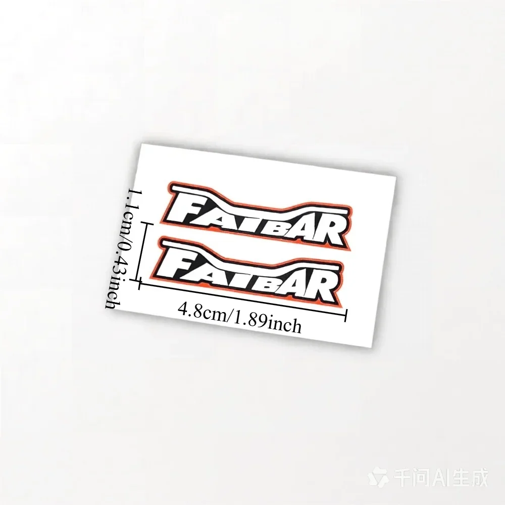 2Pcs Fatbar Letter Fade‑Resistant Waterproof Vinyl Decals for MTB Handlebar Frame