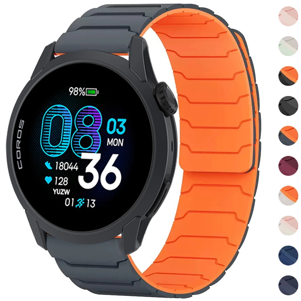 Correa magnética de 20mm 22mm para COROS PACE 4 3 2 pulsera de silicona Correa para COROS APEX 4/APEX 2 Pro/APEX 42mm 46mm Correa
