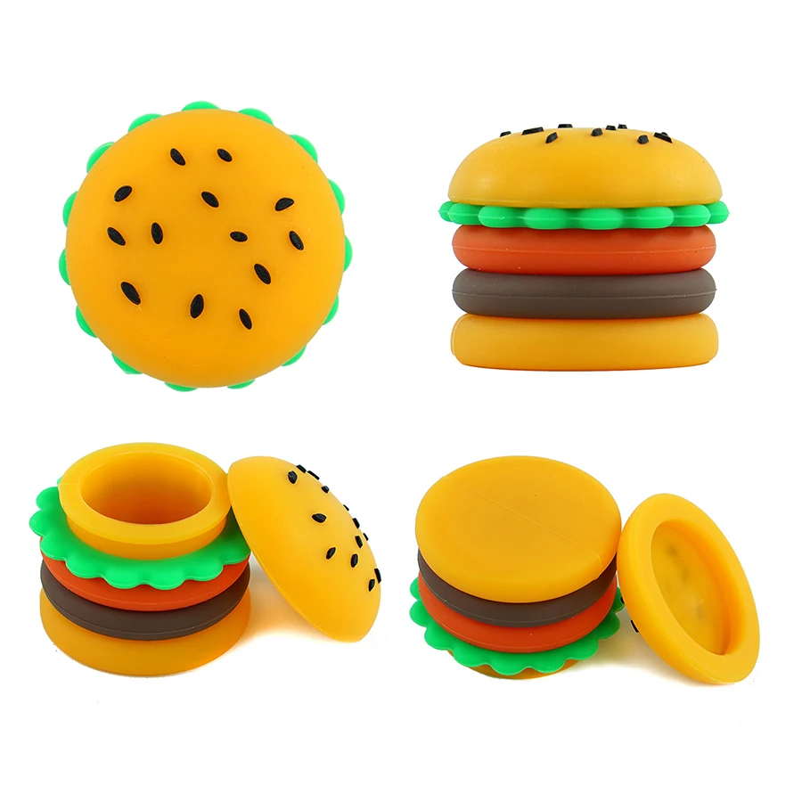 1 PCS 5ml Hamburger Shape Jar Storage Box For Oil Wax  Travel Portable Lotion Cream Box Bottle Face Cream Lip Balm Container