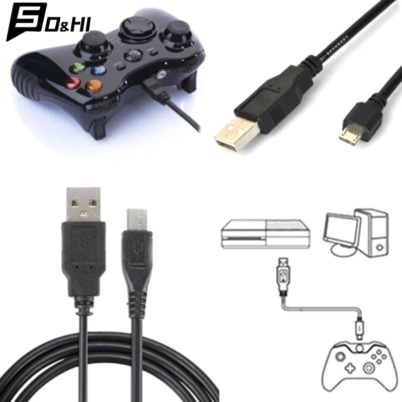 1Pcs High Quality Black micro usb charging data cable cord for playstation 4 ps4 controller