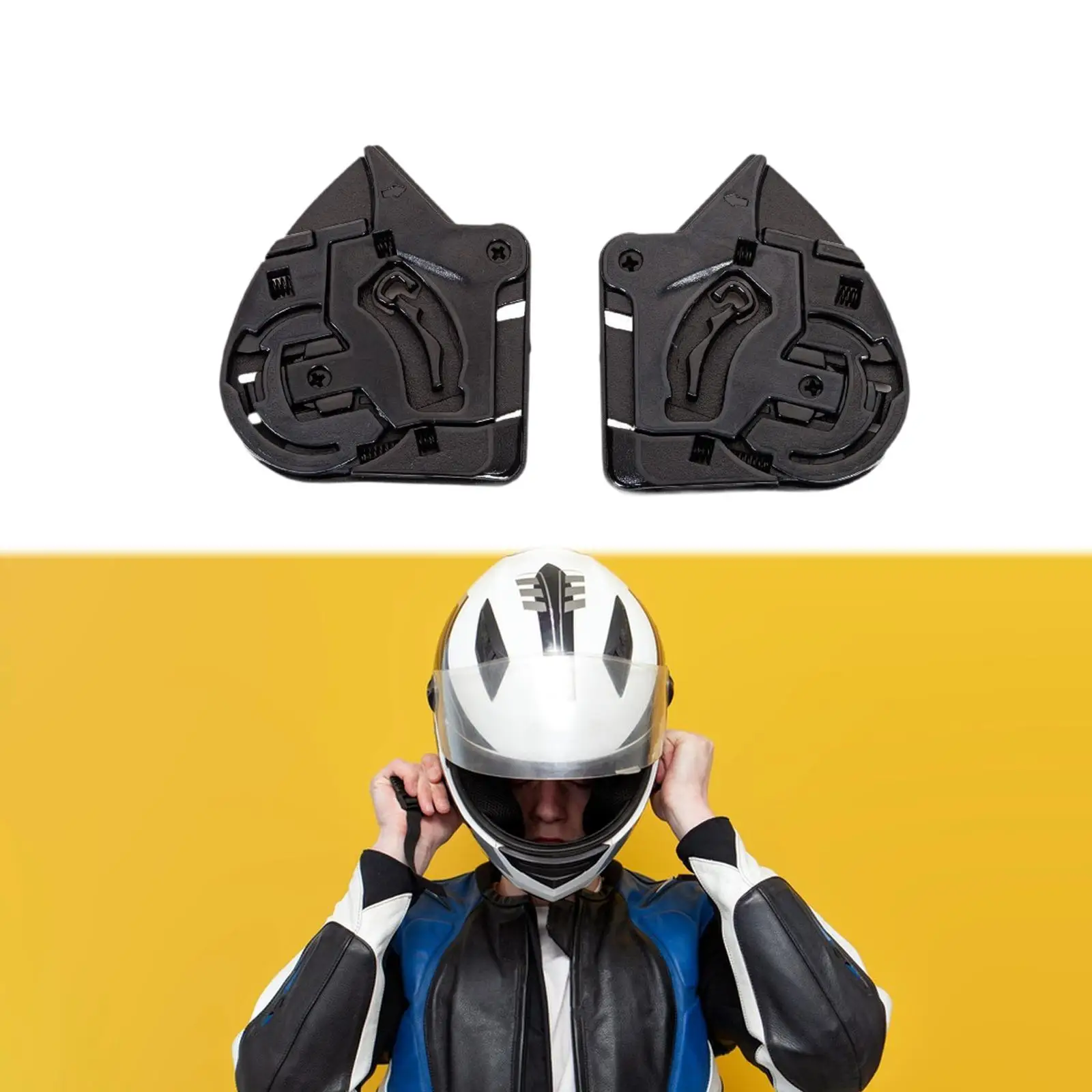 2Pcs Helmet Shield Base Repair Parts, Accessories, Easy to Install, Helmet Lens Base Side Plate for Ff327 Helmets Parts