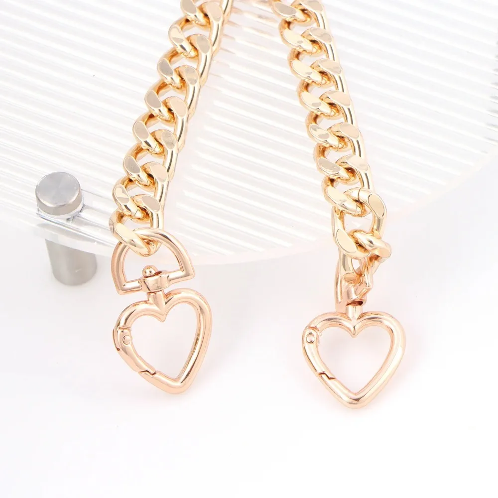 1pc Metal Purse Chain Strap Extender Heart Shape Purse Chain for Accessory Charms, Lengthen Crossbody Shoulder Handbags Strap image 4