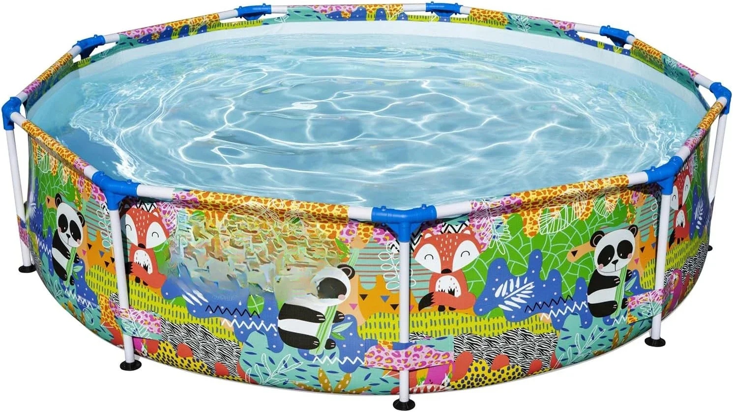 

9 Foot x 26 Inch Above Ground Round Outdoor Backyard Swimming Pool with 851 Gallon Water Capacity, Panda Jungle Print