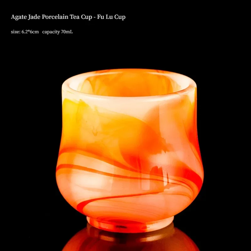 Agate Jade Porcelain teacups chinese style tea bowls Kung Fu Tea Set retro style cup High-quality tea cups in 3 shapes