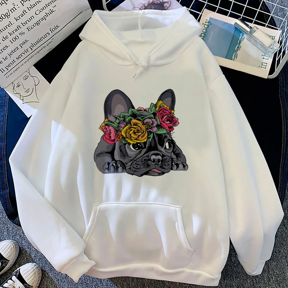 Sudaderas con capucha de Bulldog para mujer, ropa de calle gótica, sudaderas de invierno de estilo coreano, ropa para mujer, jersey Kawaii