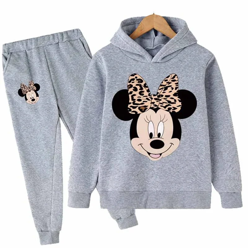 2024 Mickey Disney Mouse Clothes Sweatshirts Children Hoodie Pants 2 piece Mouse Tracksuit Girl Kids Printed Hoodie Set Suits