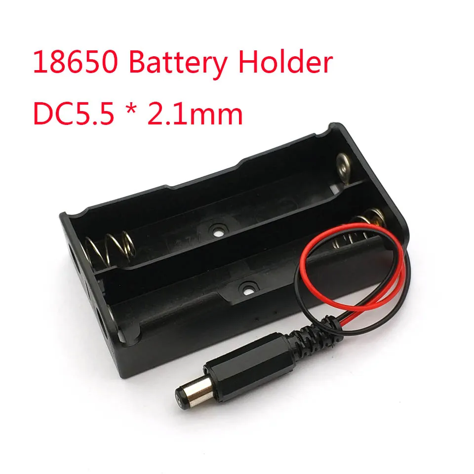 18650 Batteriehalterbox 2/3/4 Steckplätze optional mit DC 5.5x2.1mm Stecker 20CM Kabel Federkontakt Parallel 3.7V DIY Stromversorgung – Detail 1