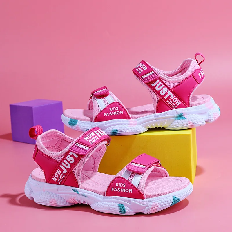 Sandali per ragazze sandali per neonate leggere scarpe Casual per bambini scarpe da spiaggia per bambini antiscivolo scarpe da principessa rosa