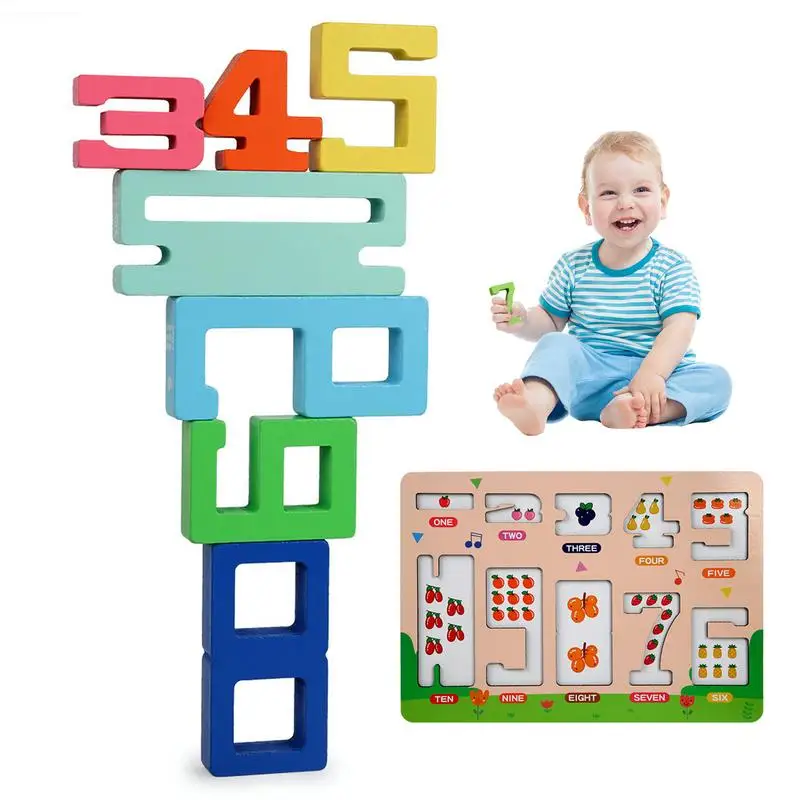 1-10 숫자 나무 빌딩 블록 미세 운동 기술을 위한 학습 활동 3세 이상 어린이를 위한 장난감 계산