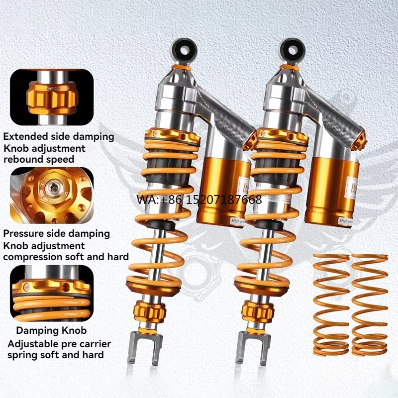 JP102 Rear Shock Absorber for Yamaha Aerox155 Nitrogen Cylinder Damping Straight Suspension New Condition Front Shock Absorber
