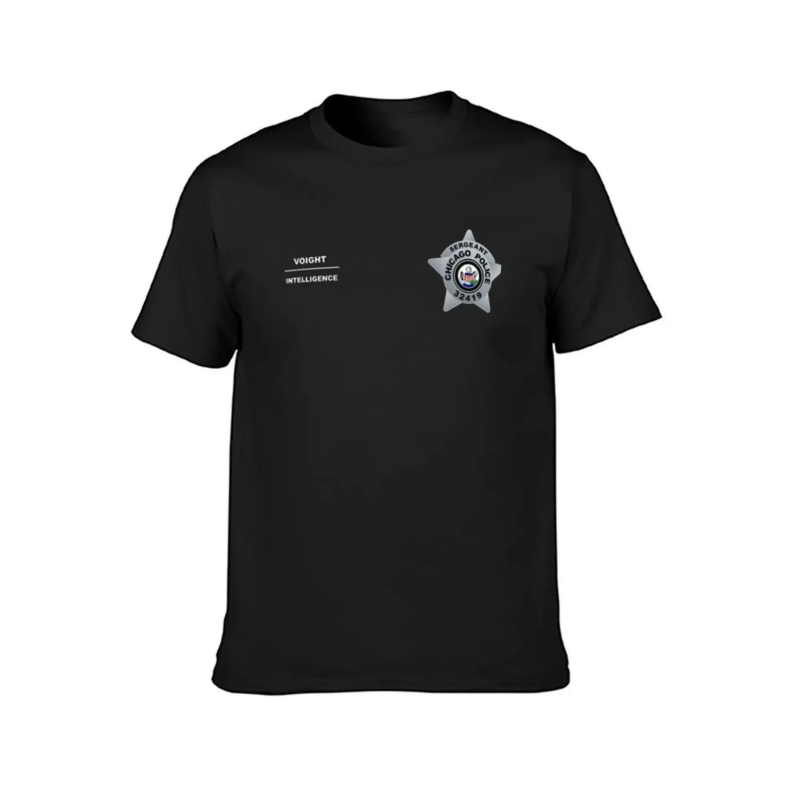 Chicago Pd Sergeant Hank Voight Intelligence Badge Vestt T-Shirt summer top blacks big and tall t shirts for men