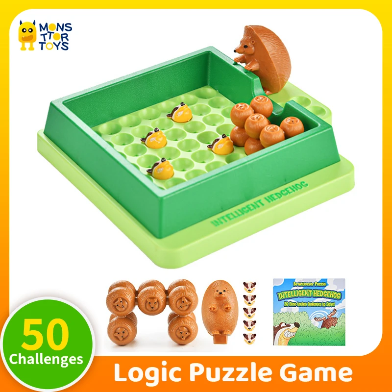 Intelligent Hedgehog 50 Challenges Problem-solving Puzzle Maze Board Game Education Learning Toys kid Logical Thinking Training