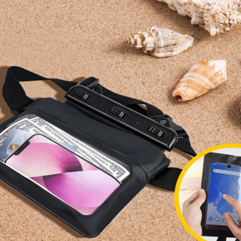 Waterproof Swimming Bag Outdoor PVC Transparent Drift Diving Fanny Pack Belt Bag Storage Underwater Phone Waist Pack Handbags