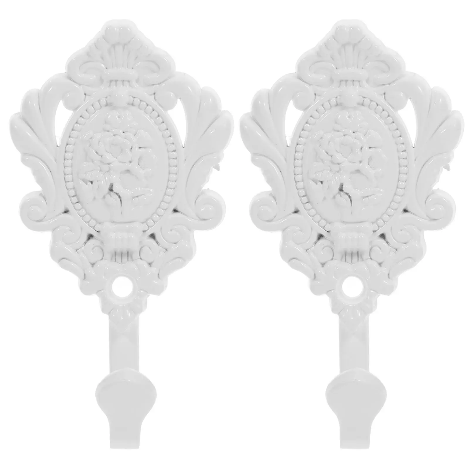2Pcs Metal Curtain Holdbacks Zinc Alloy Vintage Style Elegant Side Holders for Drapery Towels Belts Keys Bags Indoor Outdoor