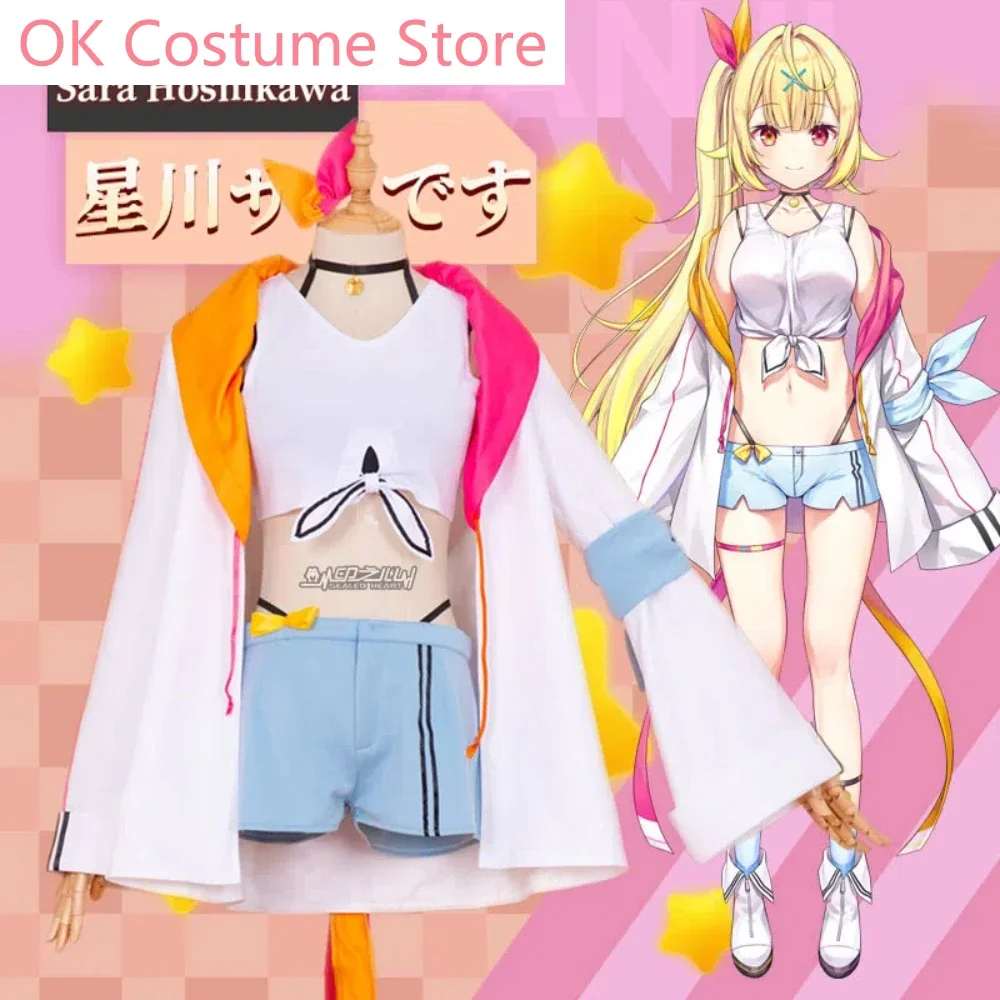 Nijisanji Vtuber Hoshikawa Sara Initial Clothing Women Cosplay Costume Cos Game Anime Party Uniform Hallowen Play Role Clothes