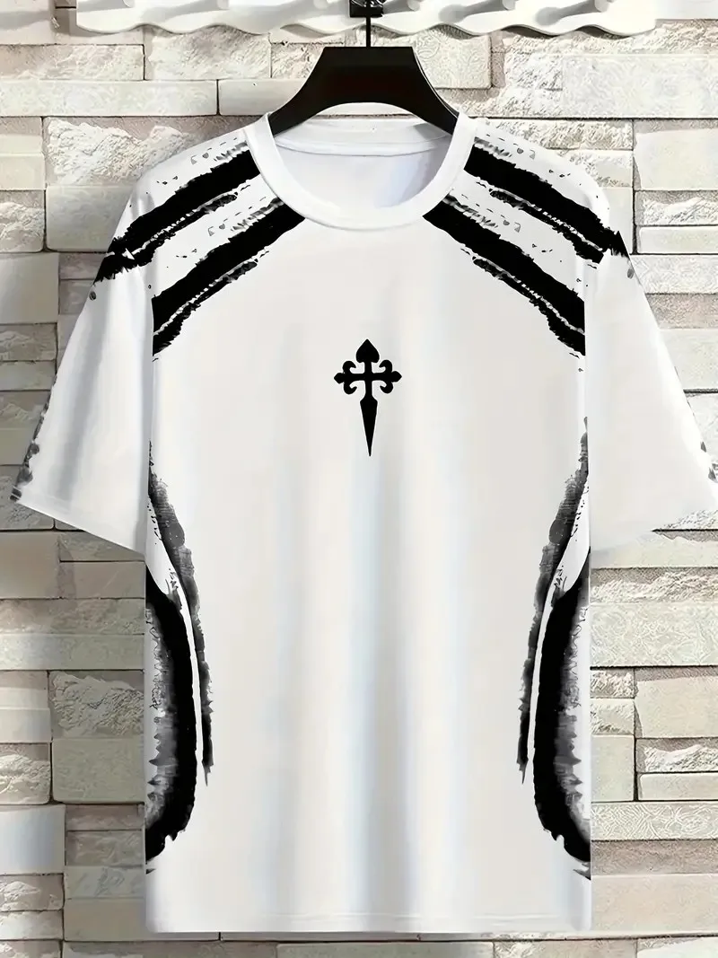 The new men's T-shirt for the summer of 2025 features street fashion casual comfort breathability and 3D pattern printing