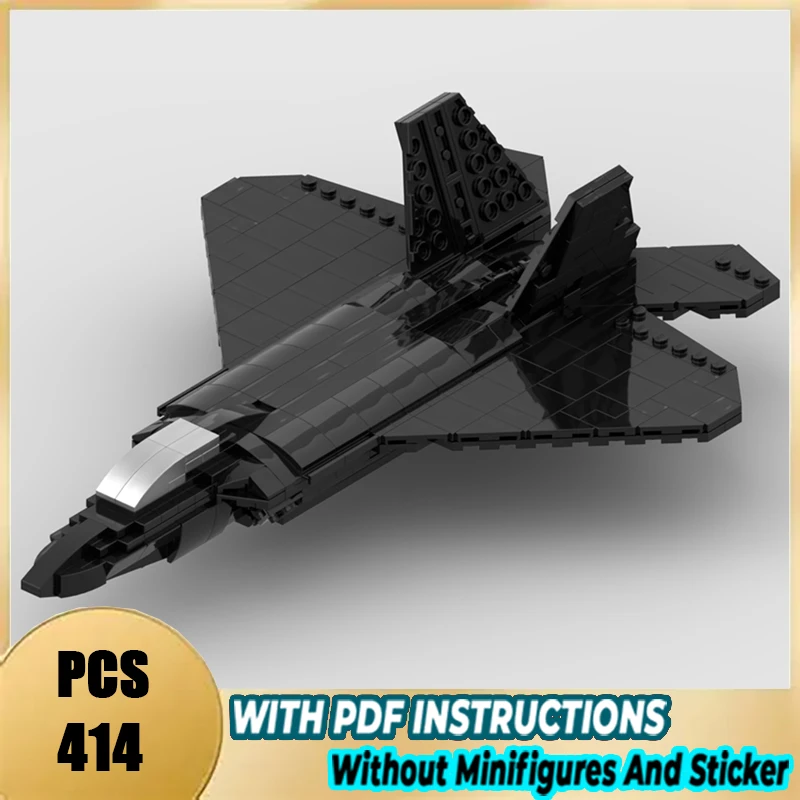 Фото Изысканный новый конструктор MOC: миниатюрные технические модули F-22 Shadow Raptor, модель из кирпичиков, подарок на Рождество, набор для самостоятельной сборки!